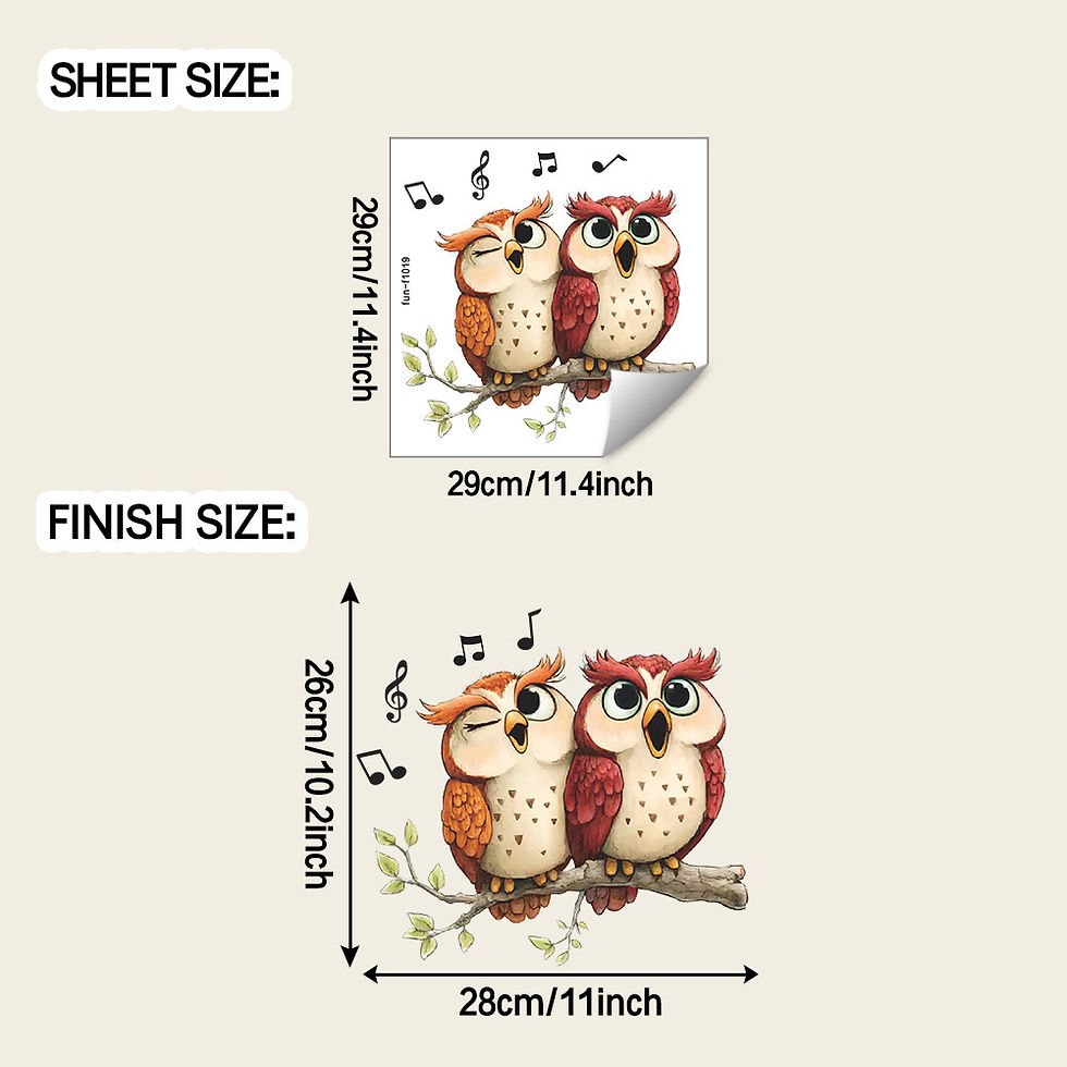 Thumbnail: Cartoon Singing Owl Wall Sticker Kids Room Bedroom Decoration Mural For Living R
