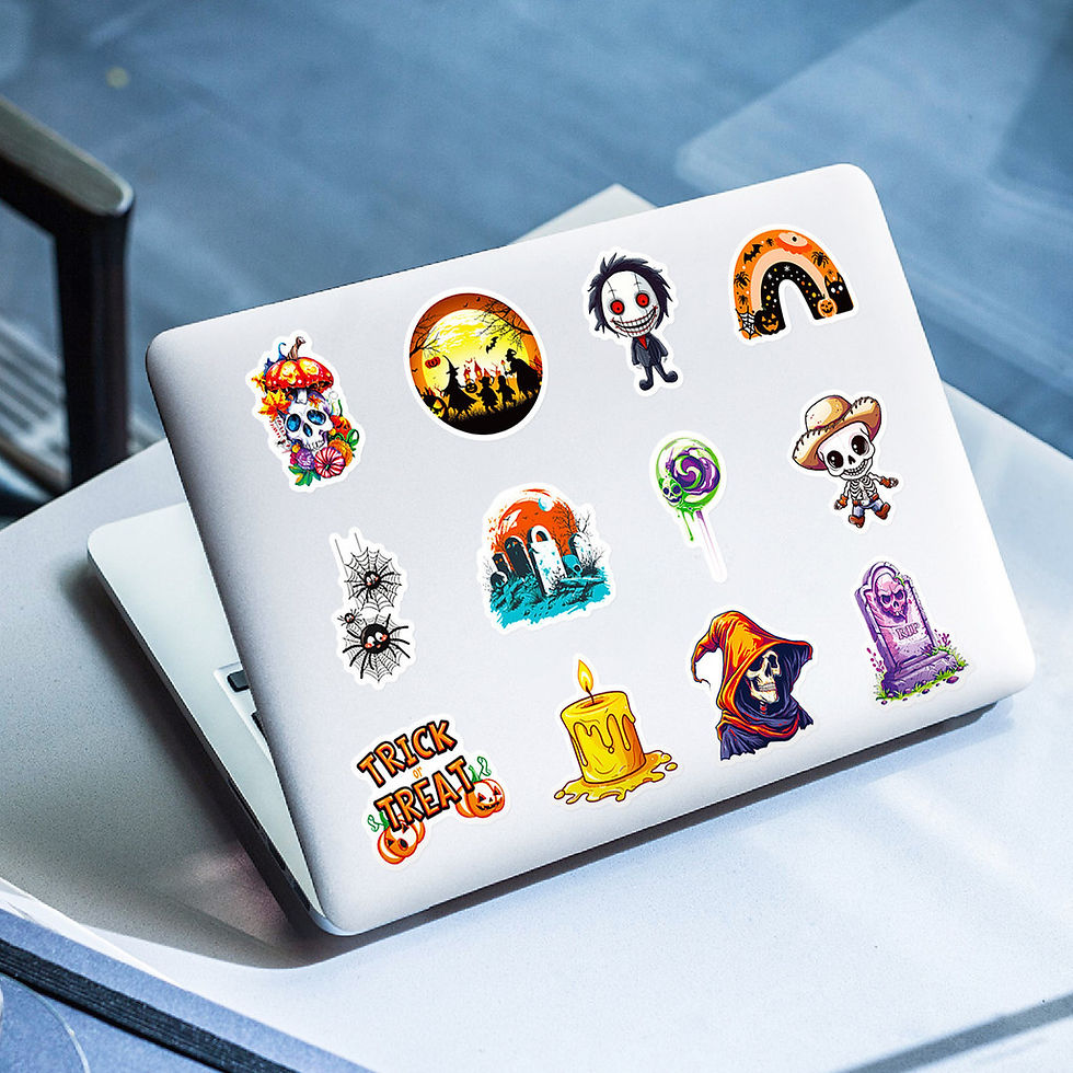 Thumbnail: 50PCS Halloween Stickers - "Trick or Treat" & Ancestor Honoring Theme Decals for