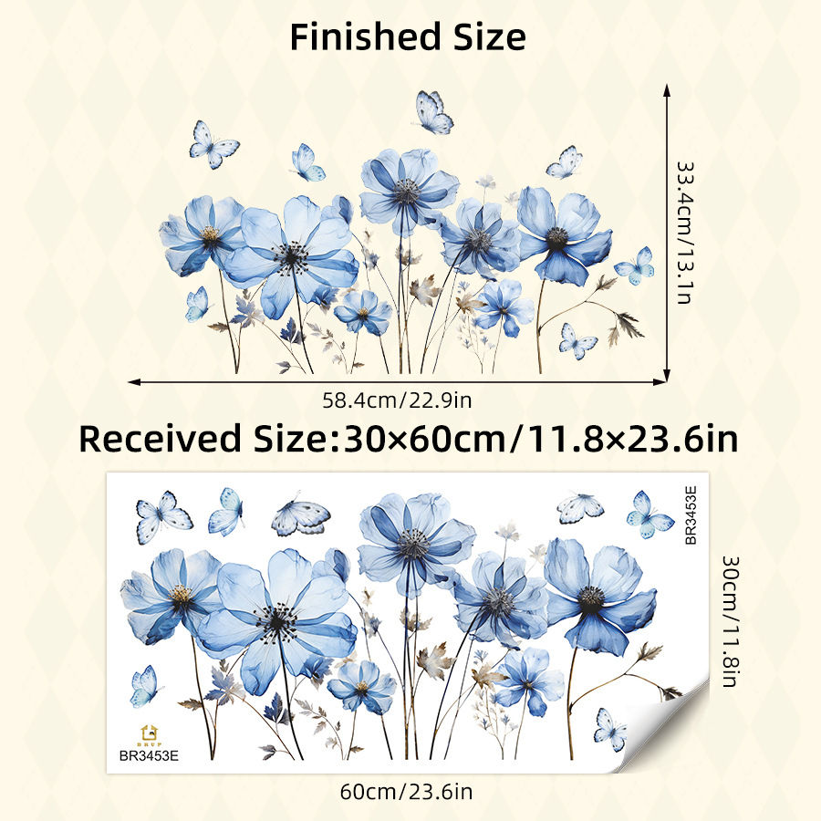Thumbnail: DIY Purple Lavender Living Room Wall Stickers Decor Waterproof Self-adhesive Adh
