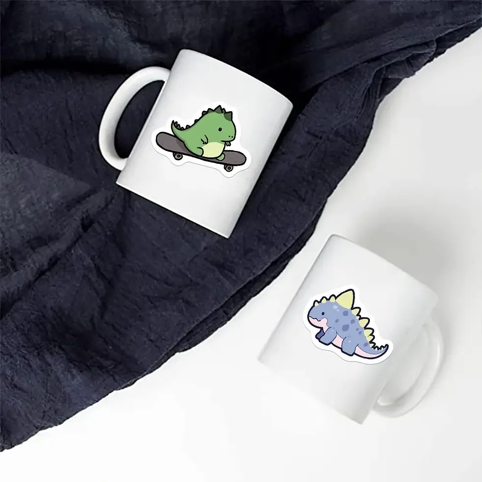 Thumbnail: 100PCS Cute Cartoon Short Legged Dinosaur Graffiti Stickers for Helmet Bicycle H