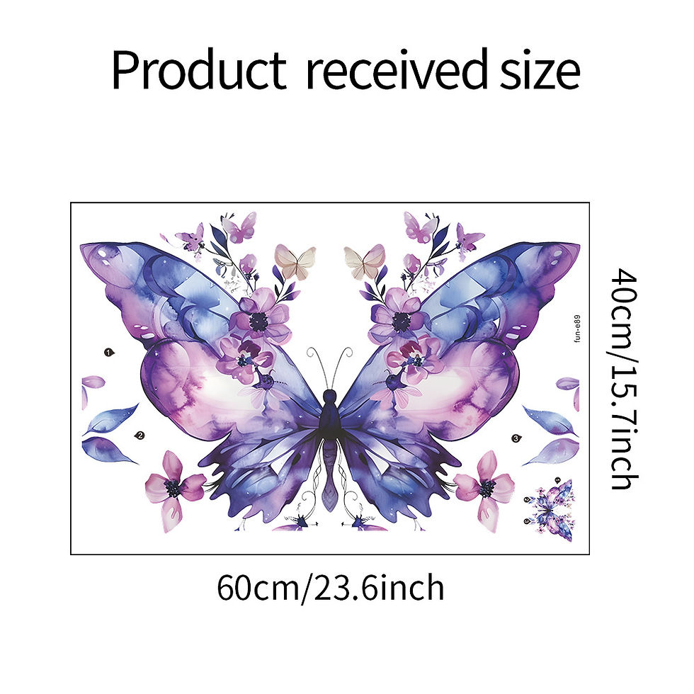 Thumbnail: Creative Dreamy Purple Butterfly Flower Cute Children's Style Stickers PVC Decor