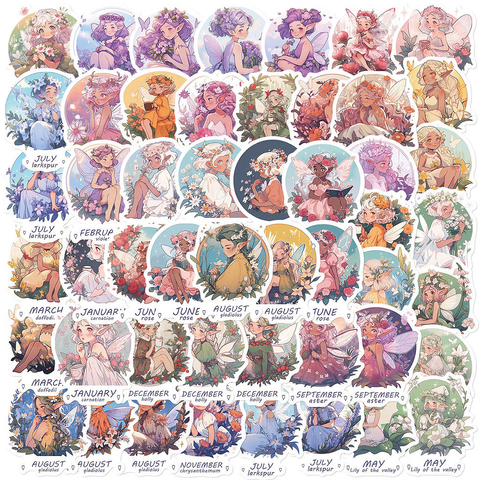 Thumbnail: 50Piece Set No Duplicates:Elegant Romantic Graffiti Flower Fairy Series Stickers