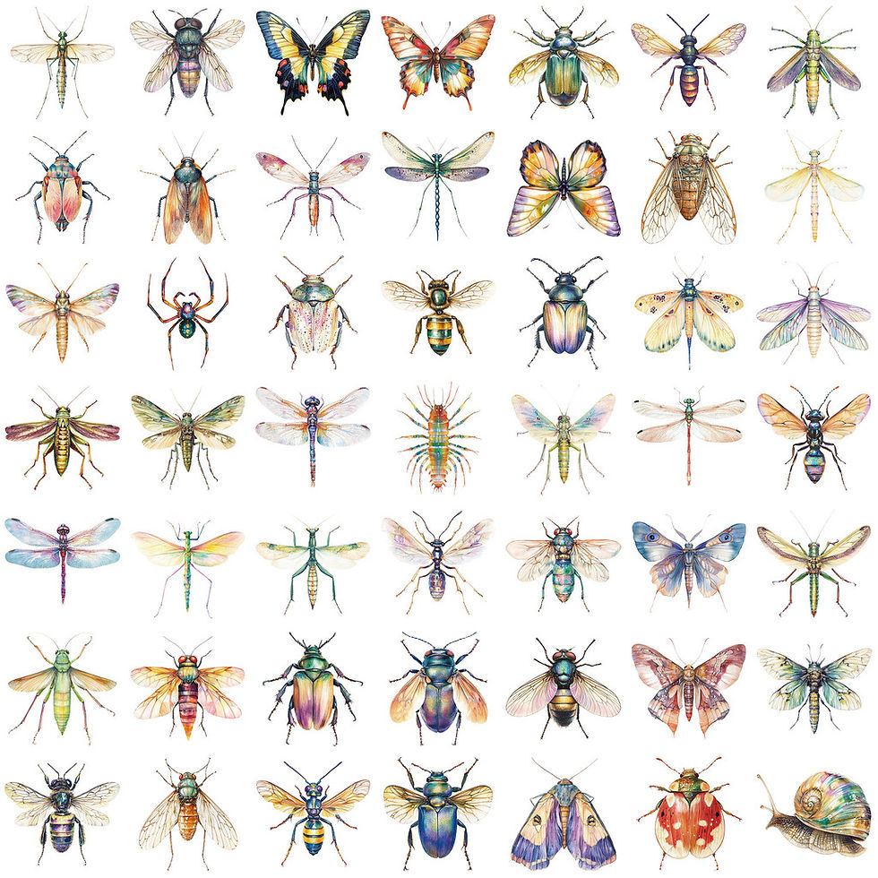 Thumbnail: 50PCS Transparent INS Insect Sticker Pack - Waterproof Clear PET for Scrapbook, 