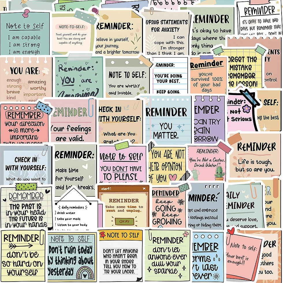 Thumbnail: 50Pcs Reminder Note Graffiti Stickers - Waterproof DIY Decor for Guitar/Luggage/