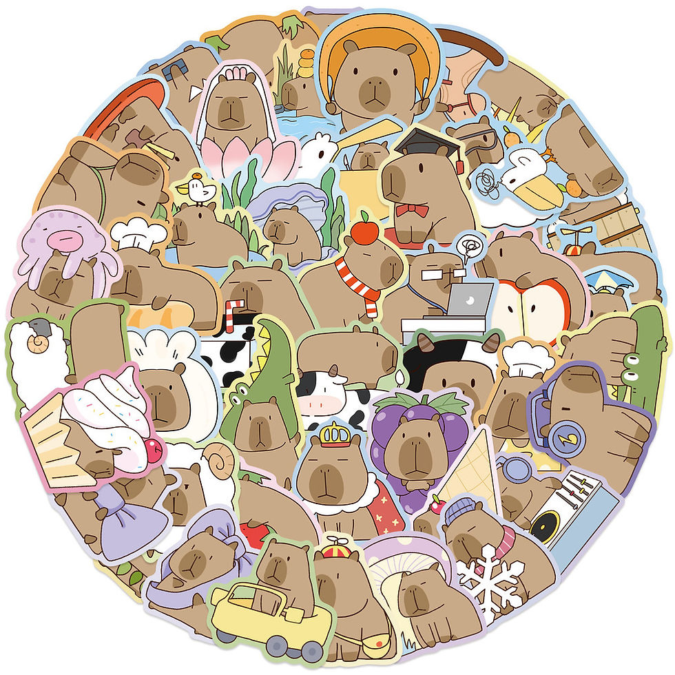 Thumbnail: 50 PCS Cartoon Original Capybara Graffiti Stickers Waterproof DIY Decals for Gui