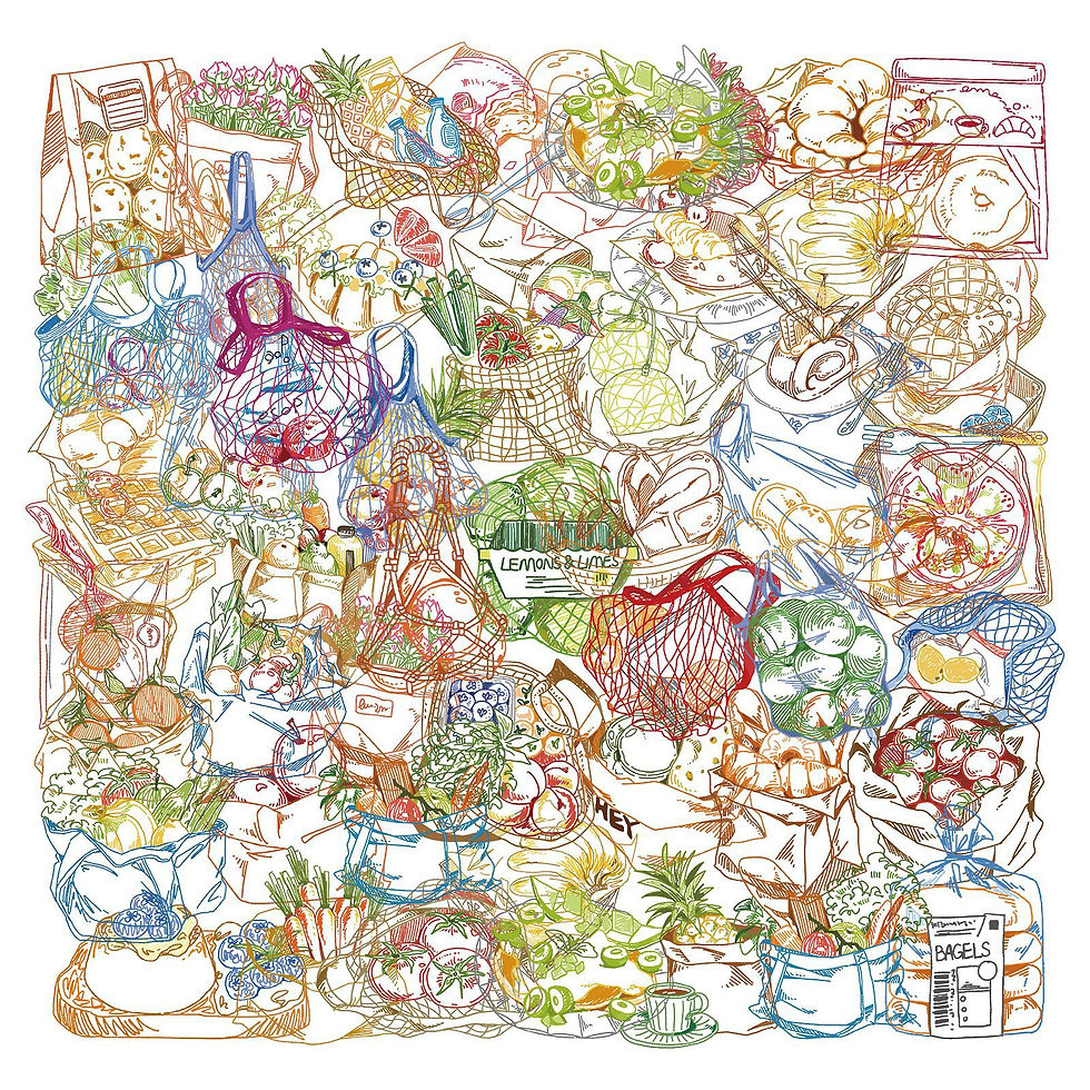 Thumbnail: 50 Pcs Cartoon Line Food Stickers Transparent Waterproof PET Fresh Hand Drawn De