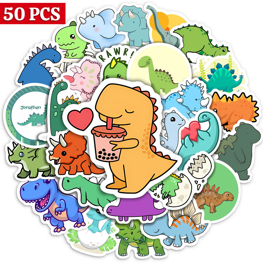 Cute Lovely dinosaur Stickers Kawaii Animal Self-Adhesive Decals for Laptop Scra