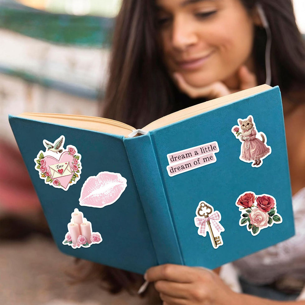Thumbnail: 50PCS Cartoon Pink Aesthetic Graffiti Stickers - Waterproof DIY Decor for Guitar