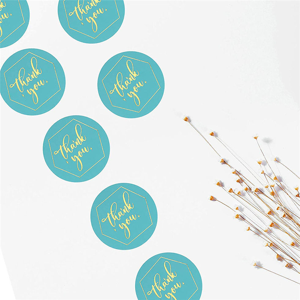 Thumbnail: 100-500pcs Thank You Stickers 1inch Gold Foil Paper Seal Labels for Handmade Wed