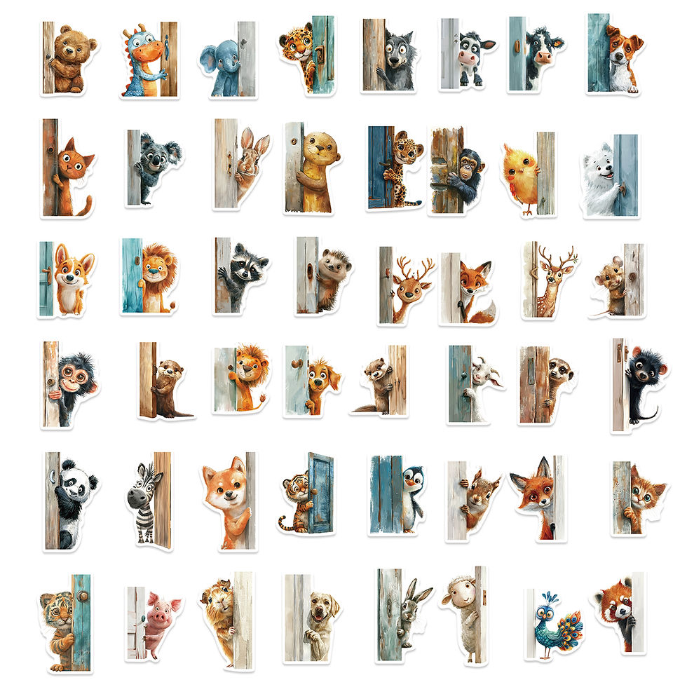 Thumbnail: 50PCS The Animal At The Door Stickers Aesthetic PVC Children Decoration Sticker 