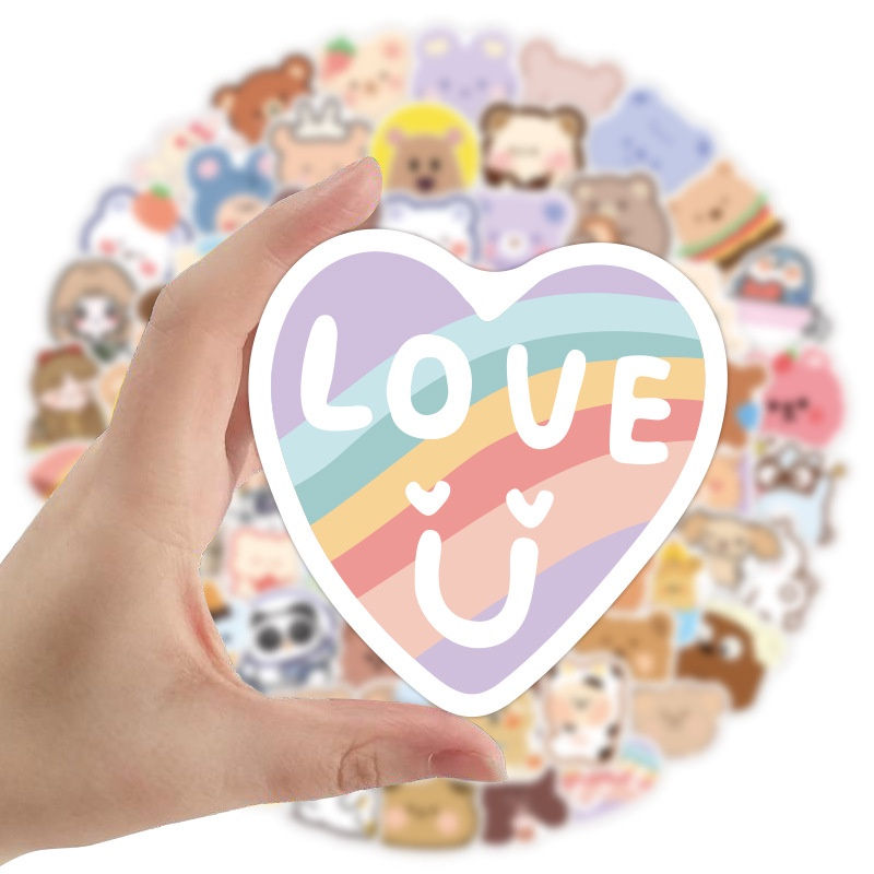 Thumbnail: 100/50PCS Cartoon Cute Bear Waterproof Graffiti Stickers For Bicycle Laptop Suit