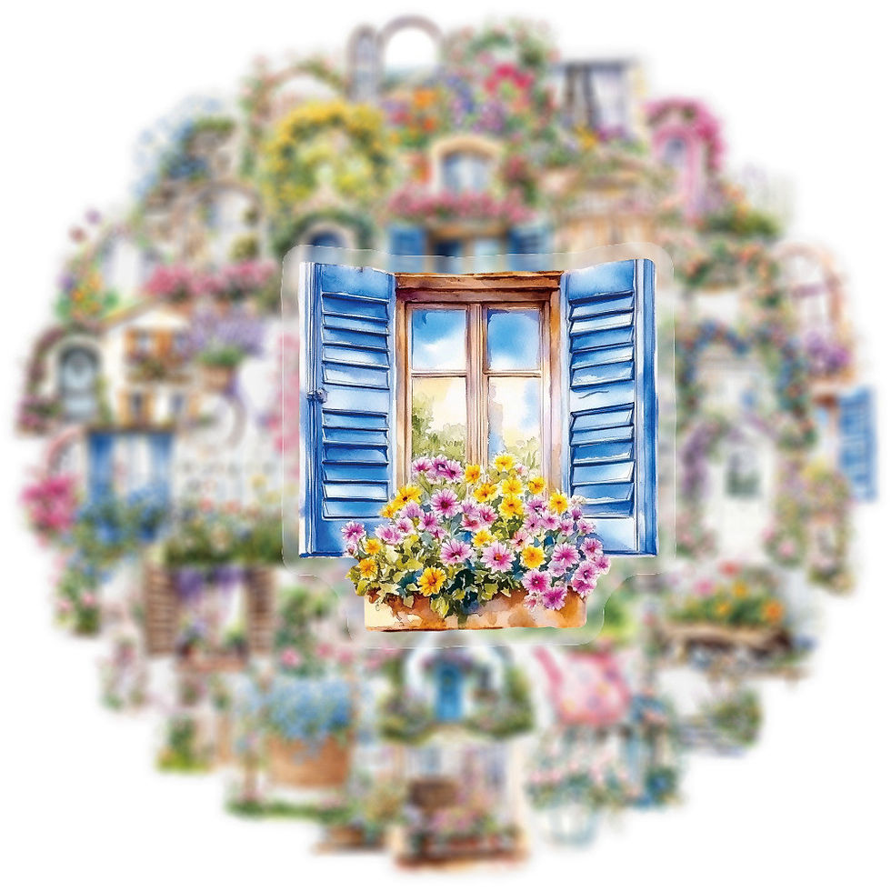 Thumbnail: 50PCS Transparent Garden Flower Wall Stickers Pack DIY Decor for Phone Case Scra