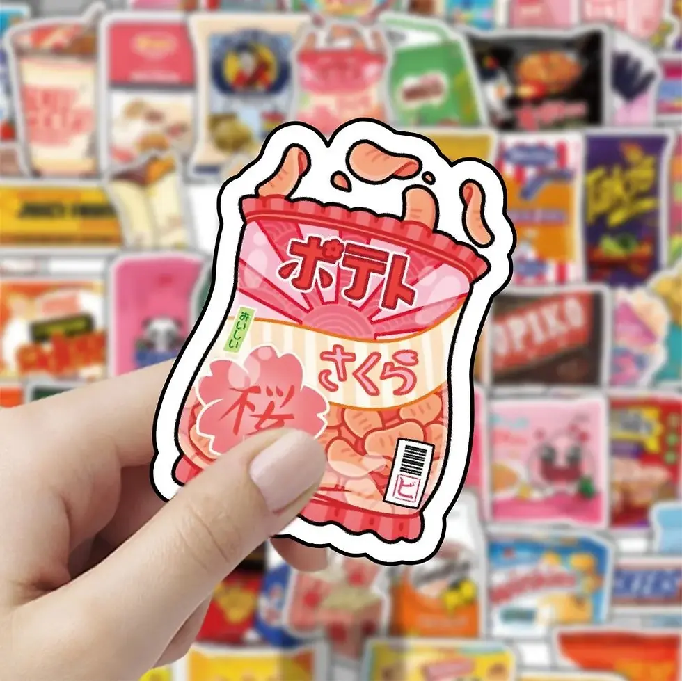 Thumbnail: 60Pcs Snack Pack Style A Sticker Set - Foodie Decor for Journals & Crafts Record