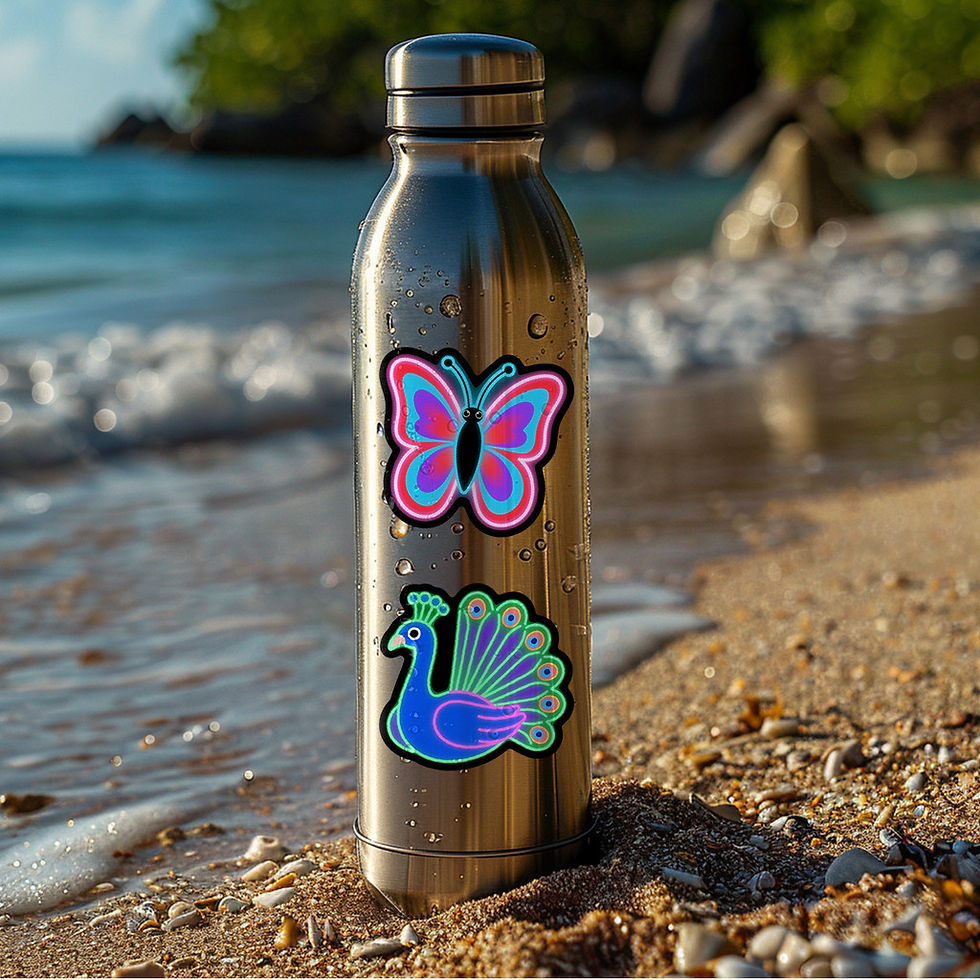 Thumbnail: 50 PCS Neon Light Animal Graffiti Stickers Waterproof Decorative Decals for Phon