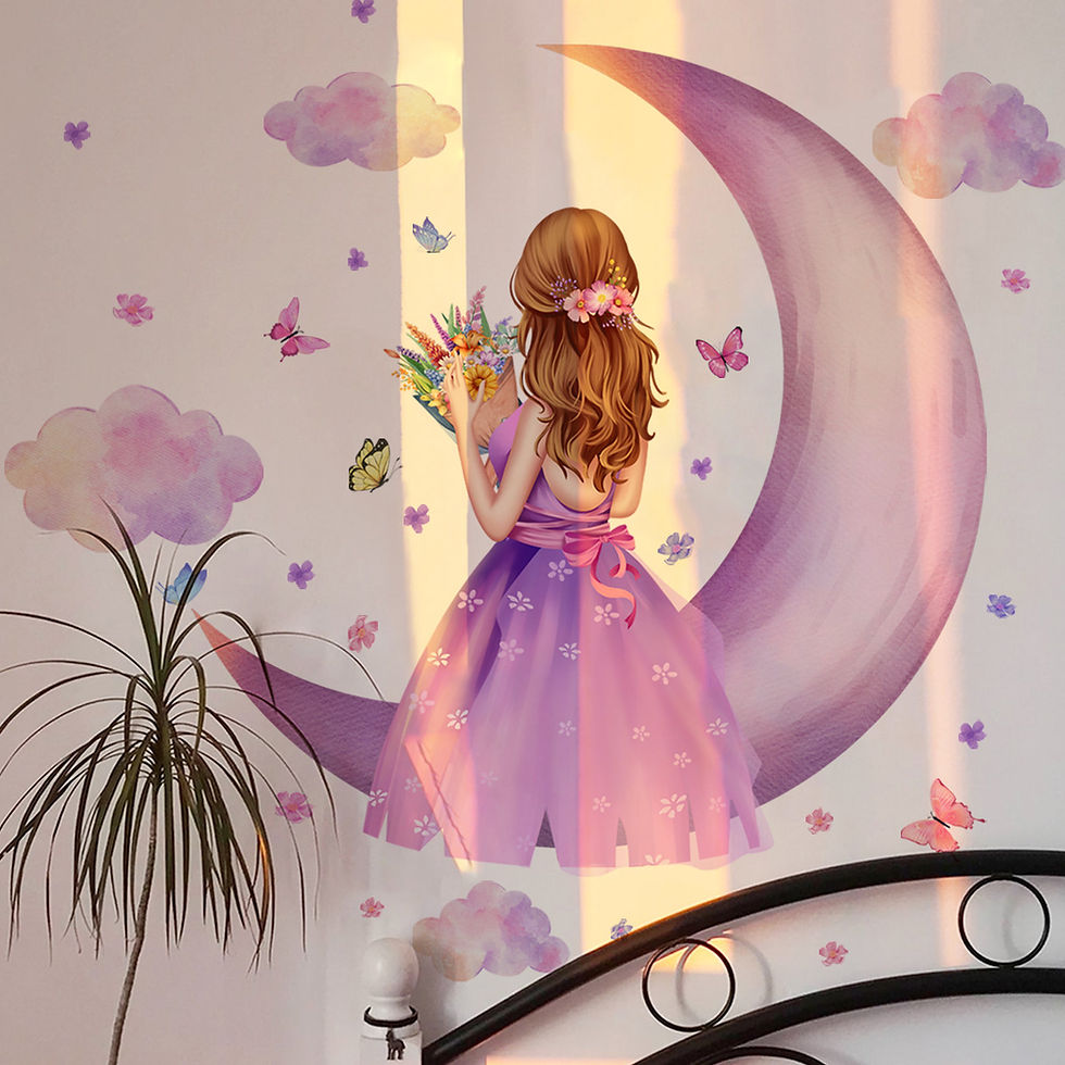 Thumbnail: Cute Butterfly girl flower living room decorative stickers Girl Room Children be