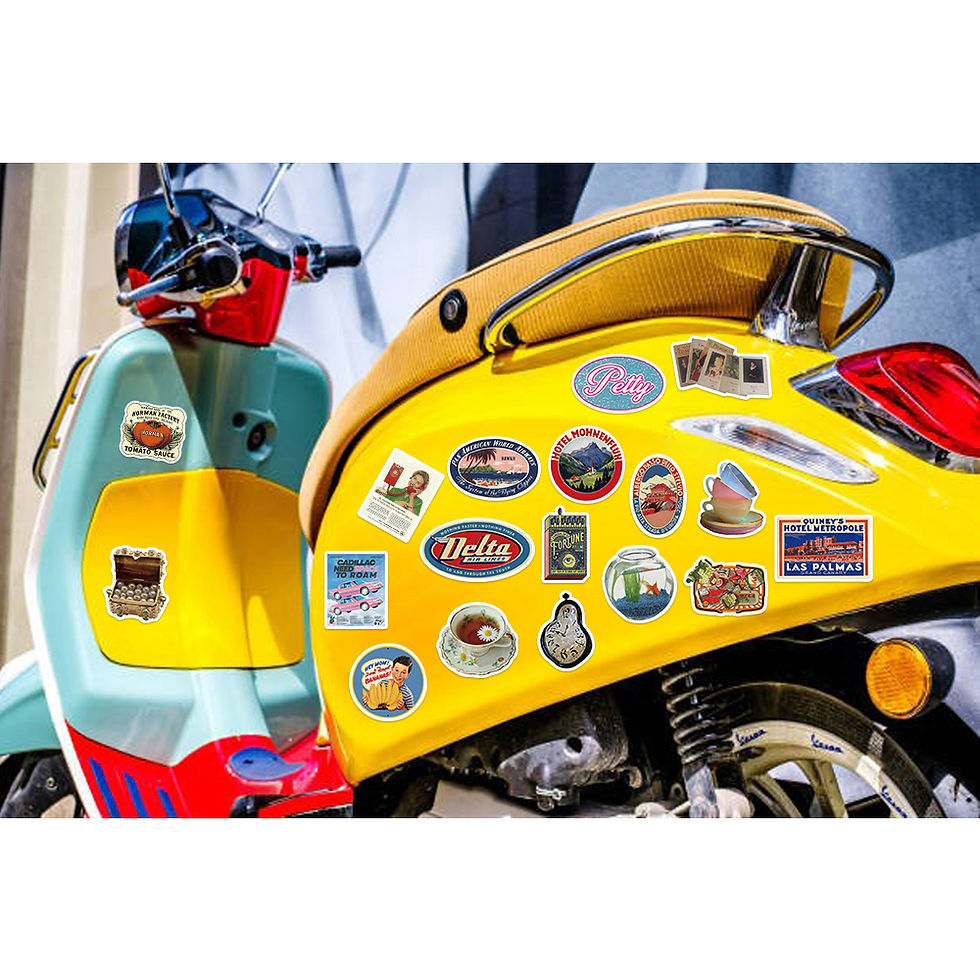 Thumbnail: 50pcs Cool Vintage Stickers Retro Decal For Skateboard Laptop Phone Bike Car Fun