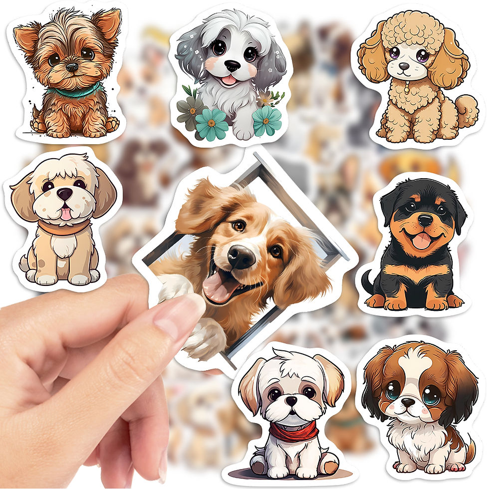 Thumbnail: Cute Puppy Dogs Stickers Dog Kawaii Pet Cartoon Animals Gift Waterproof Stickers