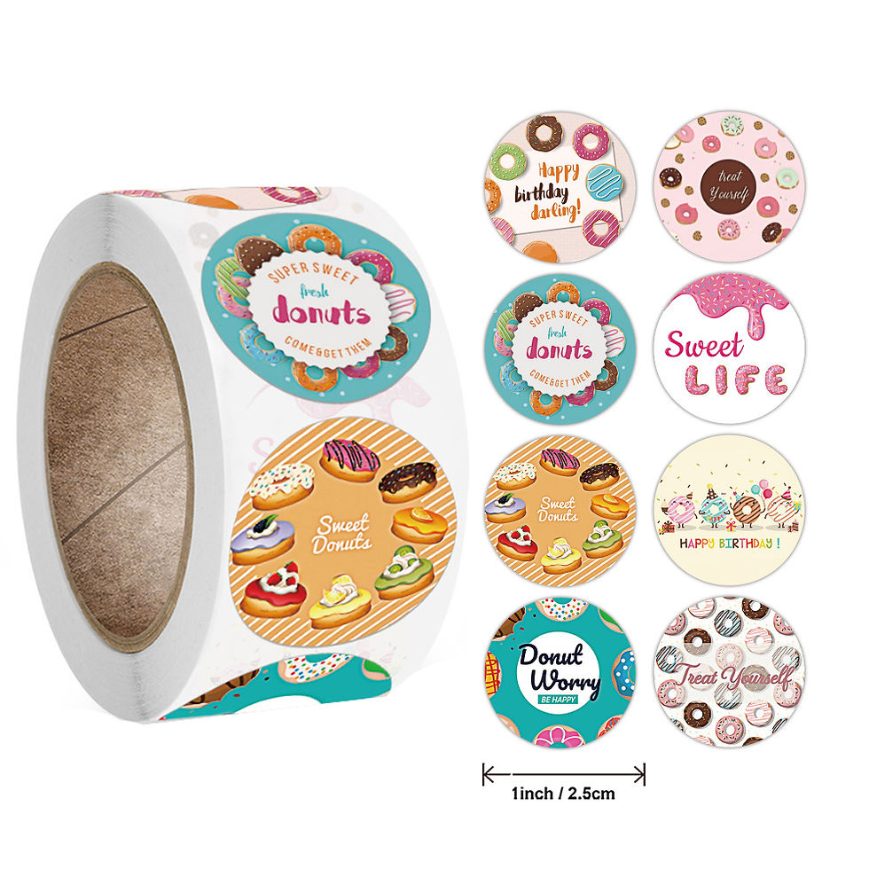 Thumbnail: 100-500pcs 8 Kinds Of Happy Birthday Stickers 1 Inch Round Party Gift Wrapping C