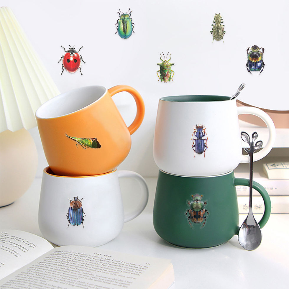 Thumbnail: 50pcs Cartoon Cute Cartoon Insect Beetle Stickers PET for Toy DIY Luggage Laptop