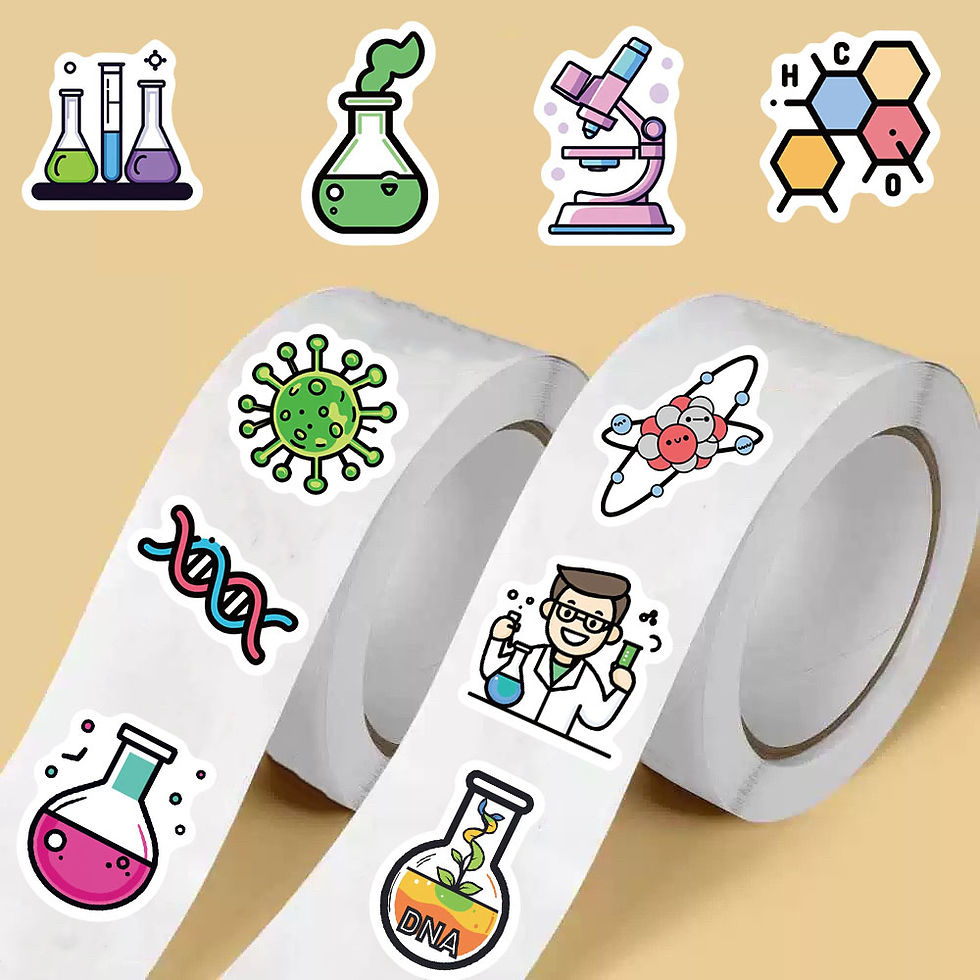 Thumbnail: 500PCS Chemistry Roll Stickers Notebook Laptop Aesthetic Retro Suitcase Car Art 