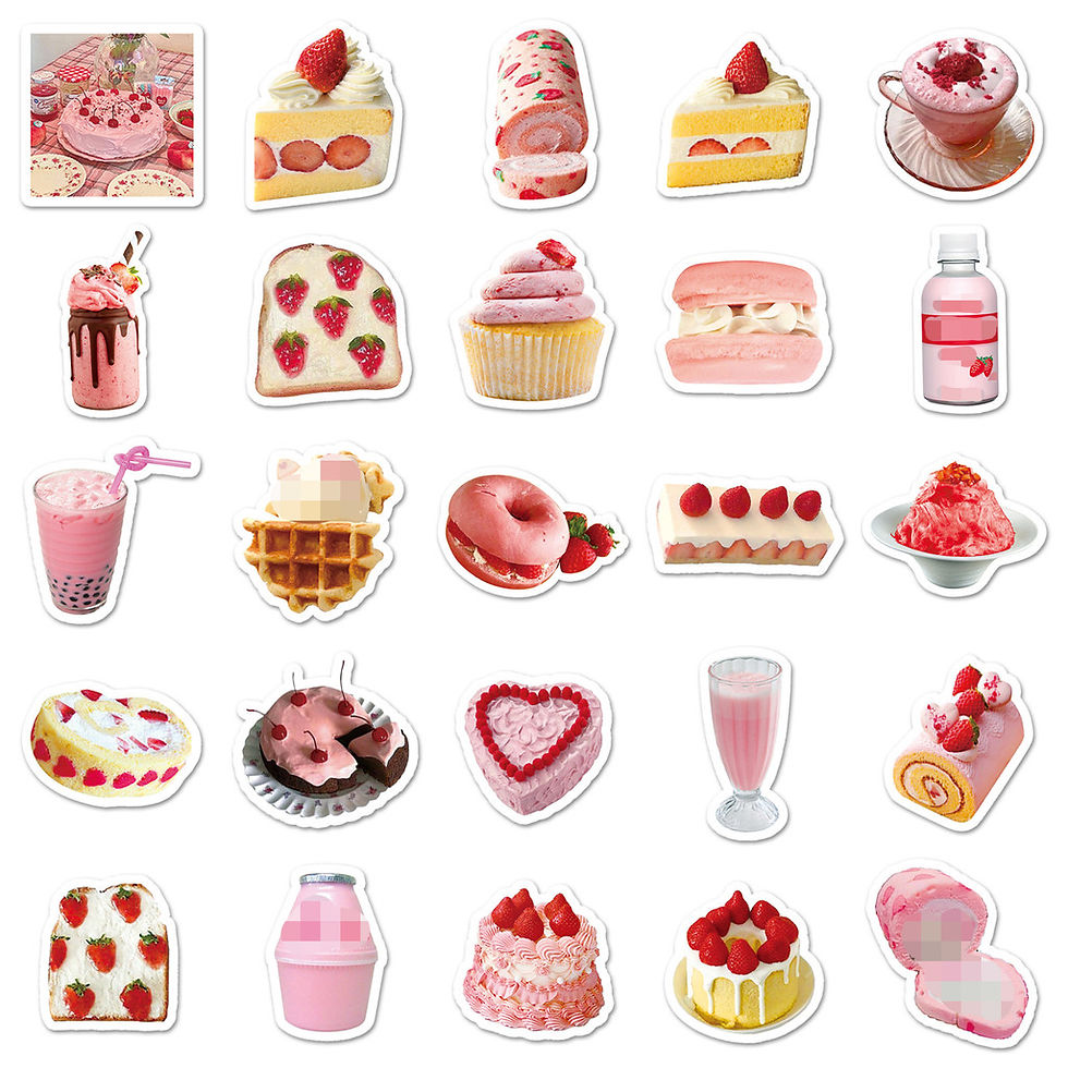 Thumbnail: 50Pcs INS Style Cake Dessert Stickers - Cute Food DIY Decor for Phone/Journal - 