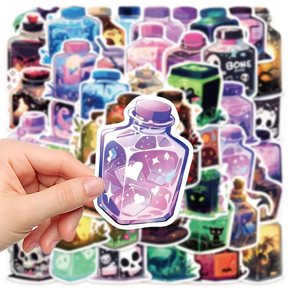 Thumbnail: 50-Piece Cute Magic Juice Stickers - Decorative Decals for Notebooks, Laptops, J