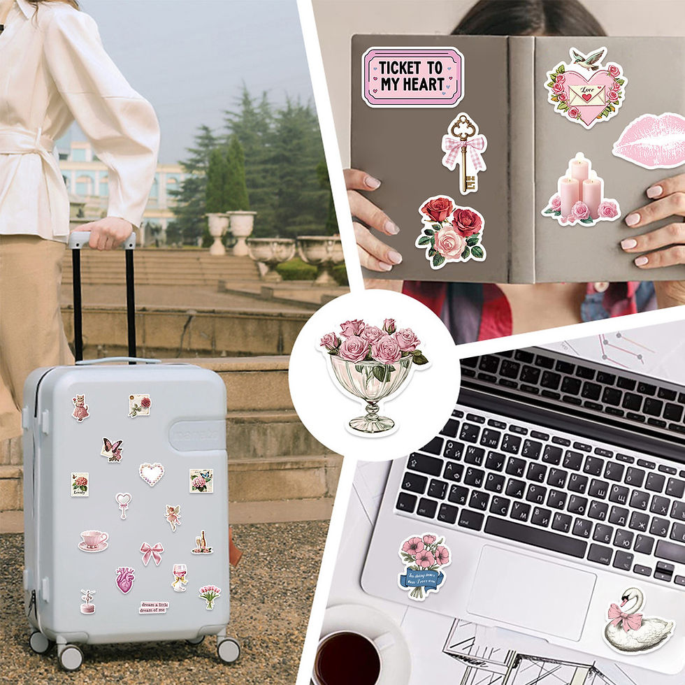 Thumbnail: 50PCS Cartoon Pink Aesthetic Graffiti Stickers - Waterproof DIY Decor for Guitar