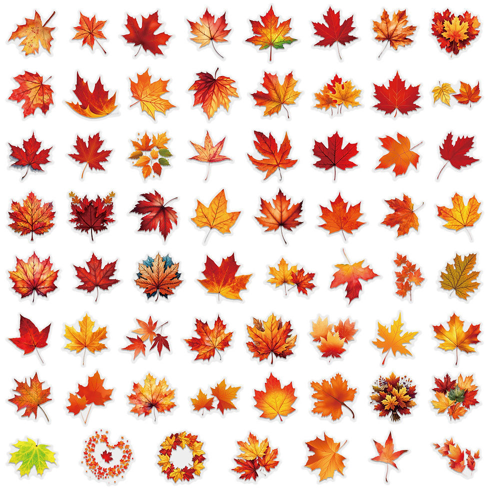Thumbnail: 60 Pieces Transparent Maple Leaf Sticker Pack - Waterproof Transparent PET Mater