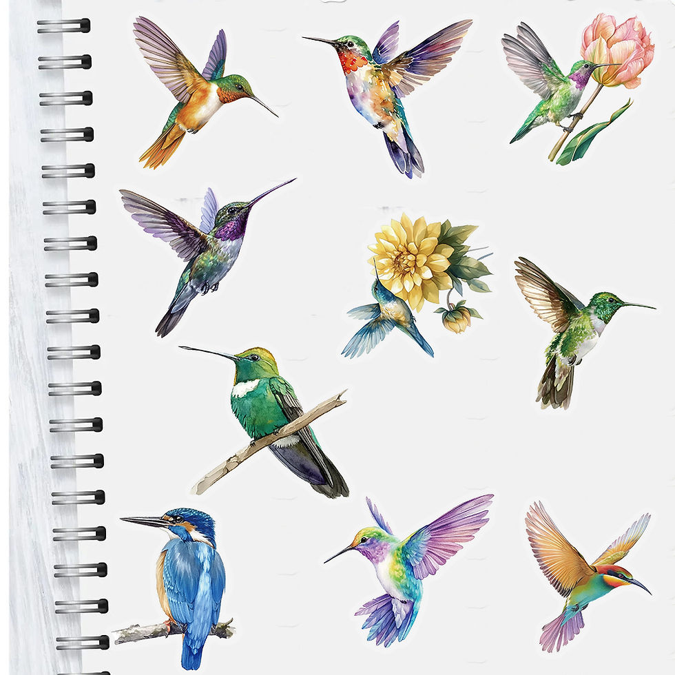 Thumbnail: 50PCS hummingbird Stickers Creative Phone Community Skateboard DIY Fashion Dormi