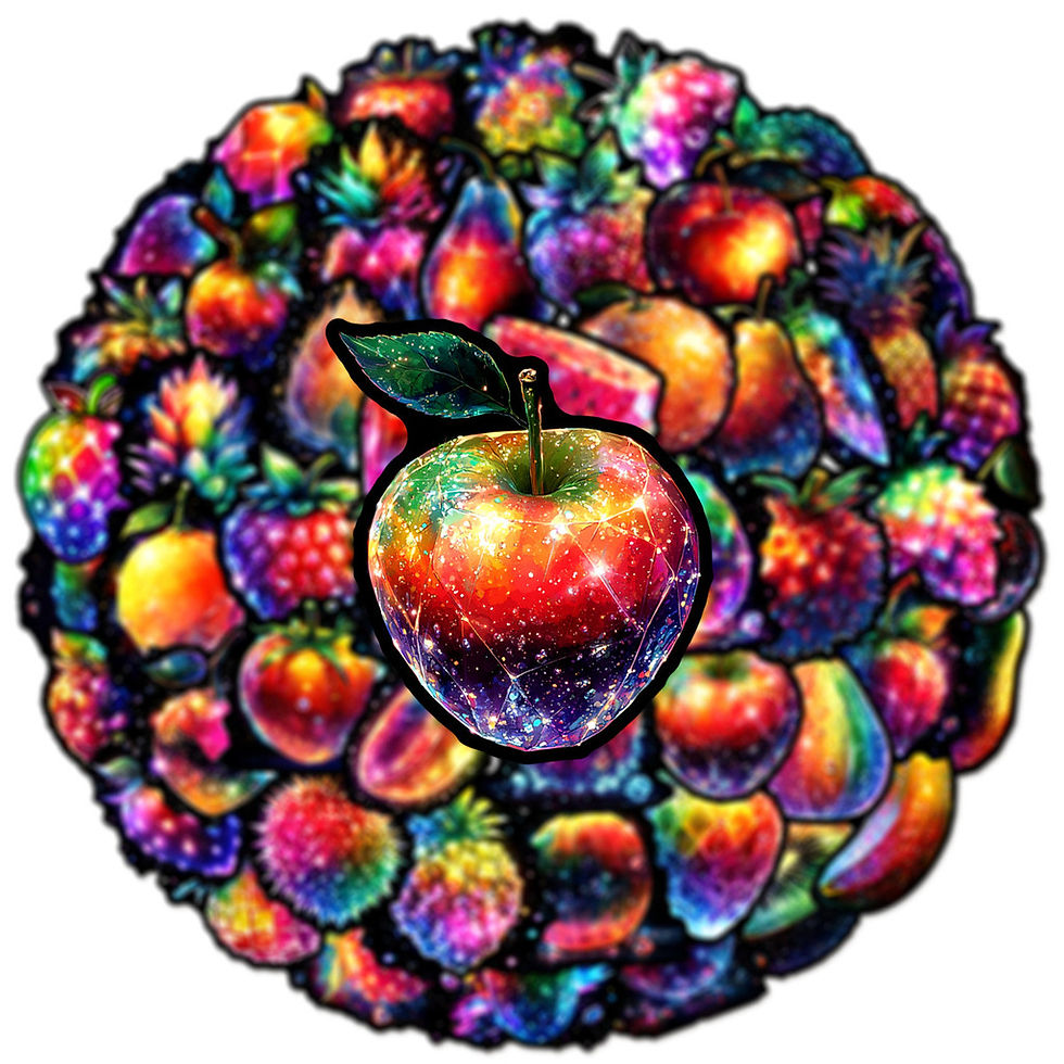 Thumbnail: 50pcs Neon Crystal Fruit Stickers | Waterproof Decals for Phones & Luggage Recor
