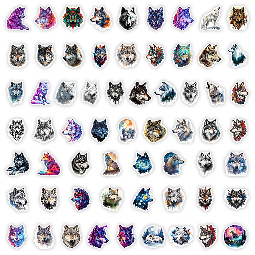 Thumbnail: Cool Wolf Aesthetic Art Sticker DIY Gift Toy Decorative Decal for Scrapbook Diar