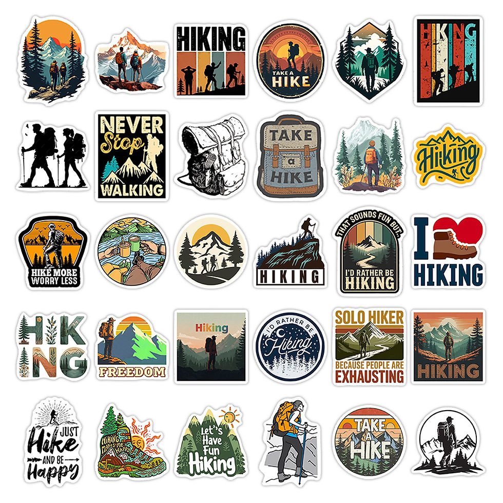 Thumbnail: Fun Outdoor Hiking Stickers Trekking Adventure Vinyl Waterproof DIY Gift Decorat
