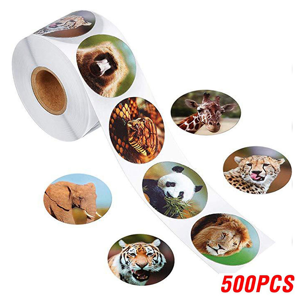 Thumbnail: 100-500pcs Creative Animals Cat Stickers 2.5CM/1inch Labels Reward Sticker For S