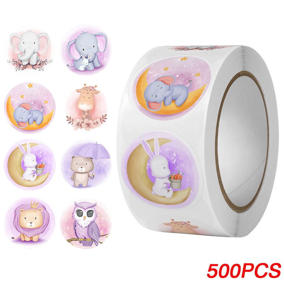 Thumbnail: 100-500PCS Toy Animal Reward Stickers for Kids - Stationery Labels for Kindergar