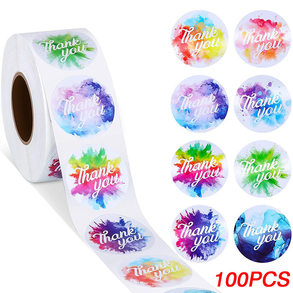 Thumbnail: 100-500pcs Water color Designs Thank You Stickers Seal Labels for Small Business