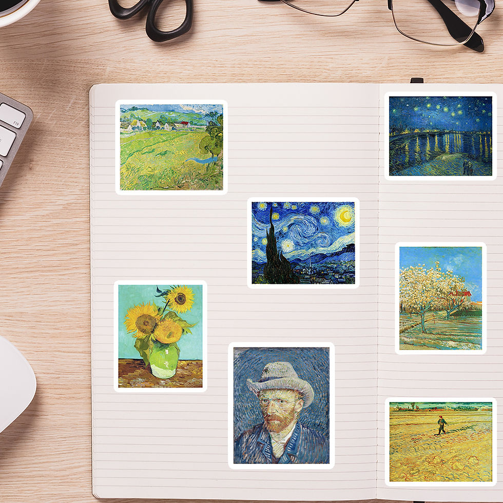 Thumbnail: Van Gogh Paintings Artwork Aesthetic Stickers Landscape Self-Portrait DIY Gift D