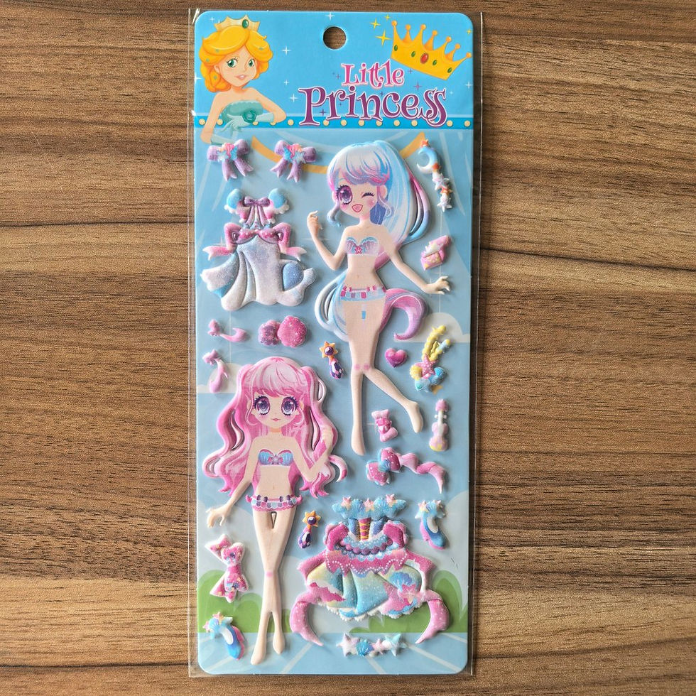 Thumbnail: 4 Sheets Little Princess Dress-Up Stickers - Cute Cartoon Princess Decals for DI