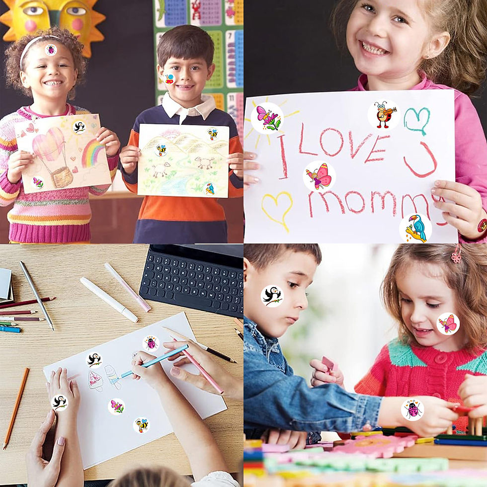 Thumbnail: 500Pcs/Roll Cute Insect Motivational Reward Stickers - Kids Seal Labels, Self-Ad