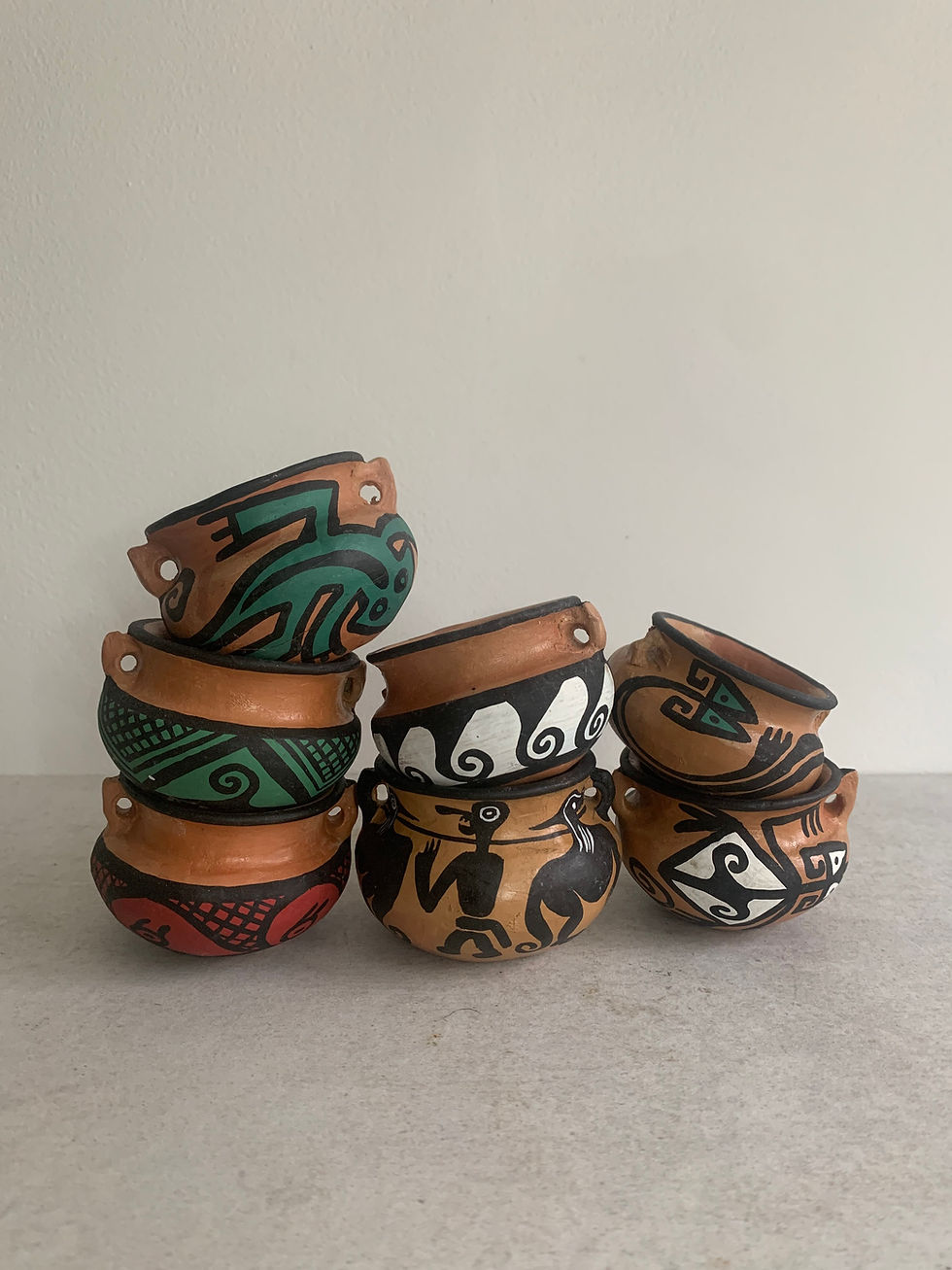 Hand Painted South American Terracotta Bowls