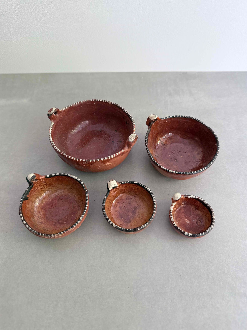 Thumbnail: Graduated Mexican Earthenware Bowl Set