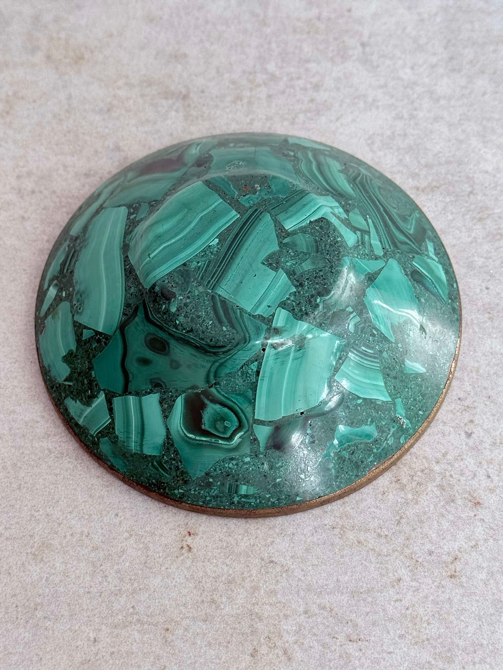 Thumbnail: Mid Century Malachite Mosaic Bowl