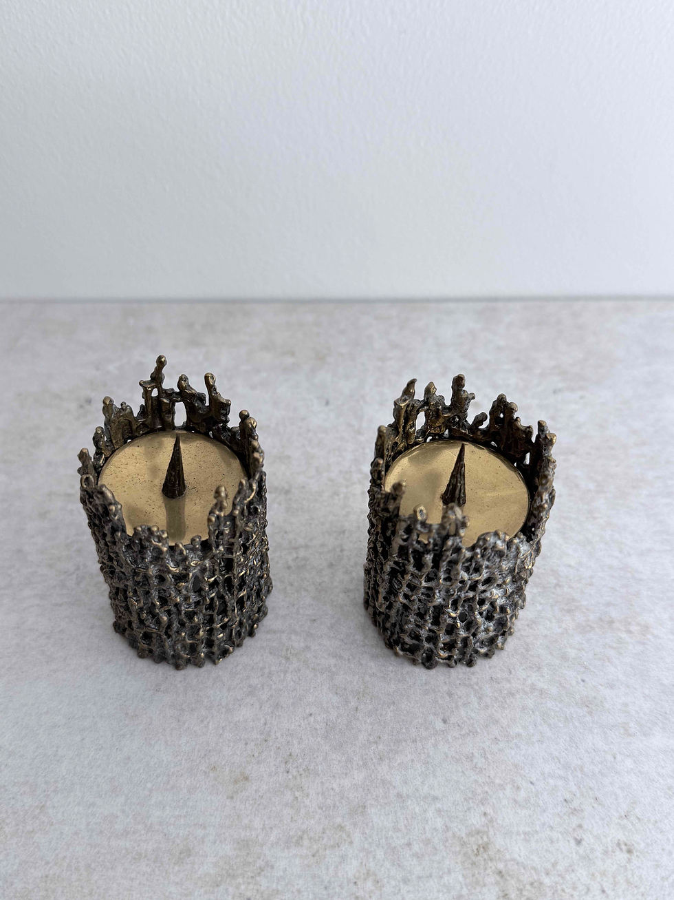 Thumbnail: Mid-Century Brutalist Cast Candleholders