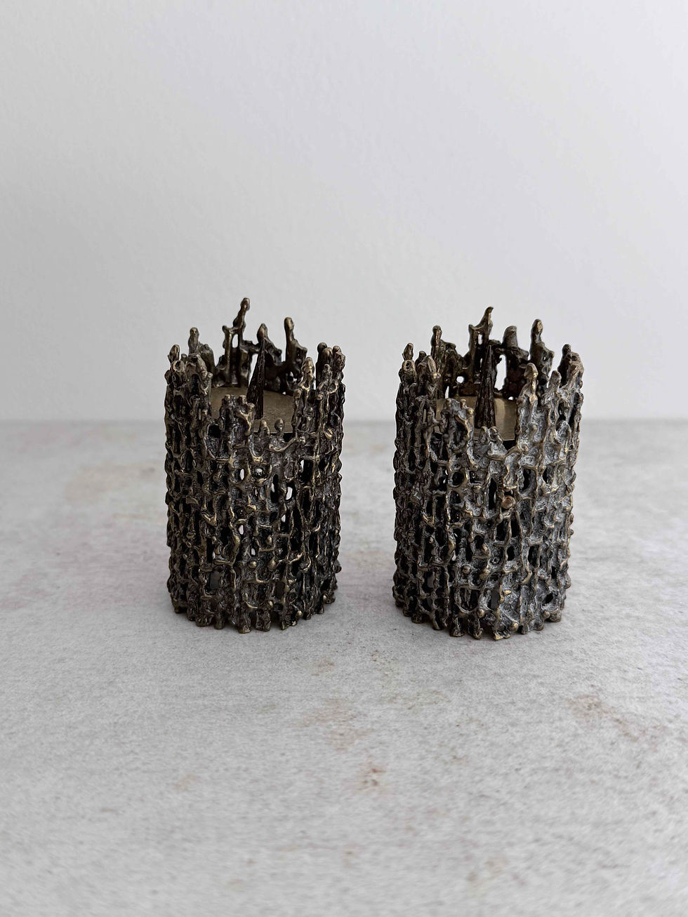 Thumbnail: Mid-Century Brutalist Cast Candleholders