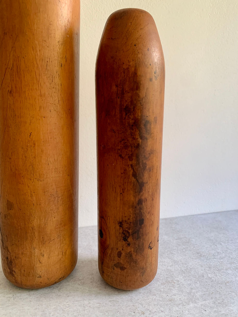 Thumbnail: Pair of Antique Wooden Plumbers Bobbins