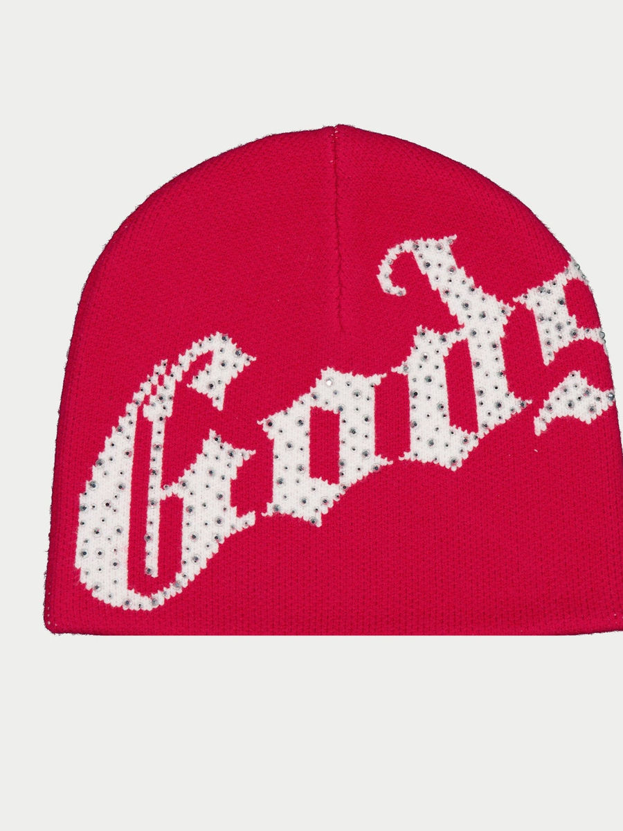 Godspeed OG Logo Studded Beanie (Red/White) — view 1