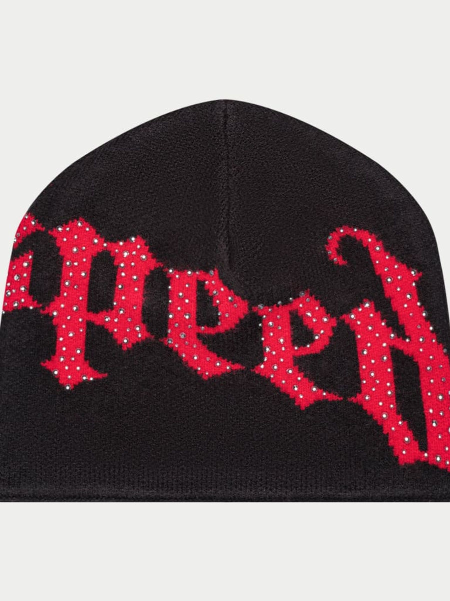 Godspeed OG Logo Studded Beanie (Black/Red) — view 3