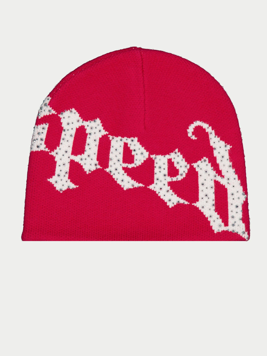 Godspeed OG Logo Studded Beanie (Red/White) — view 2