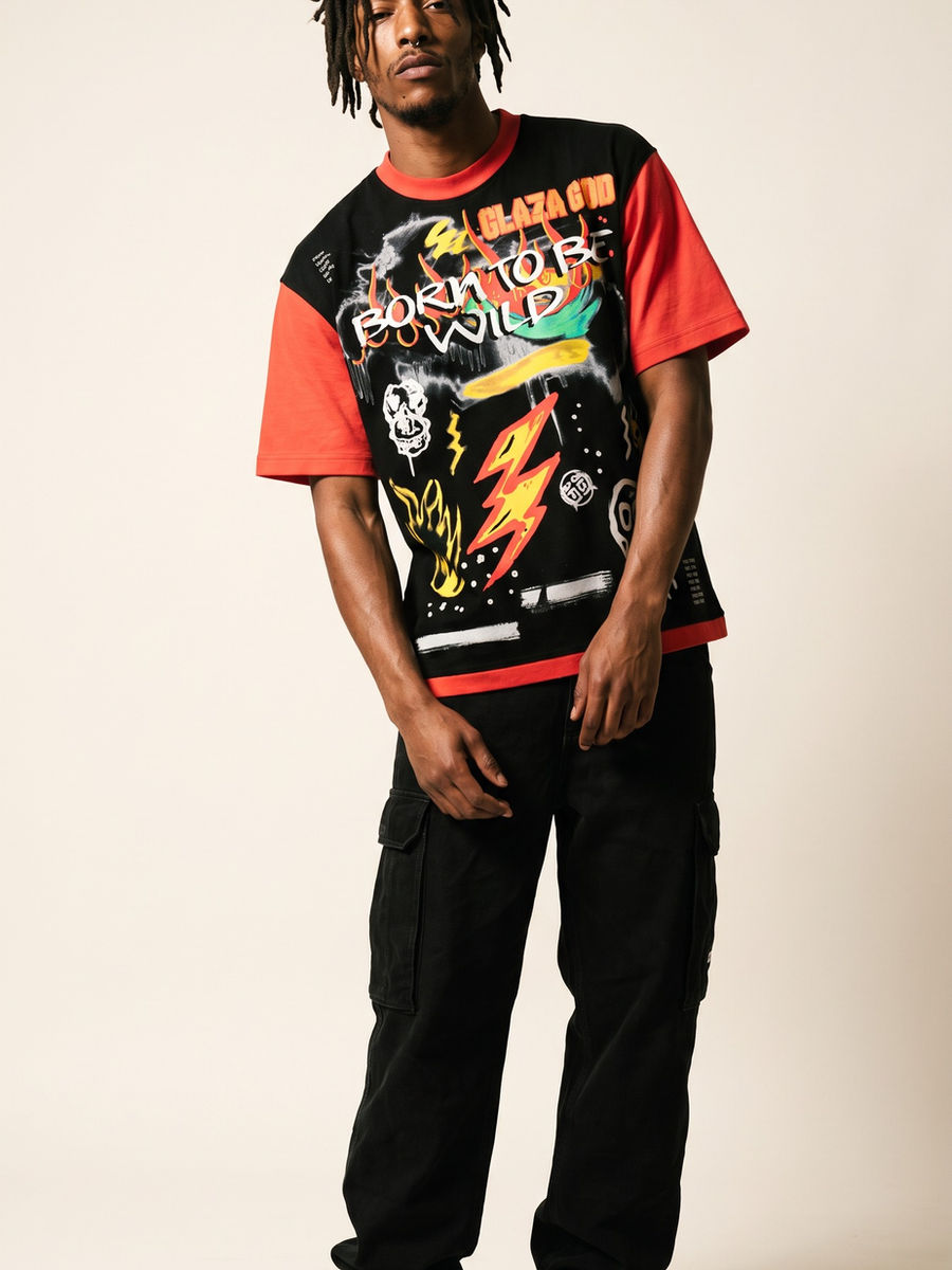 Unique - Acid Wash Oversized Tee- 02 — view 5