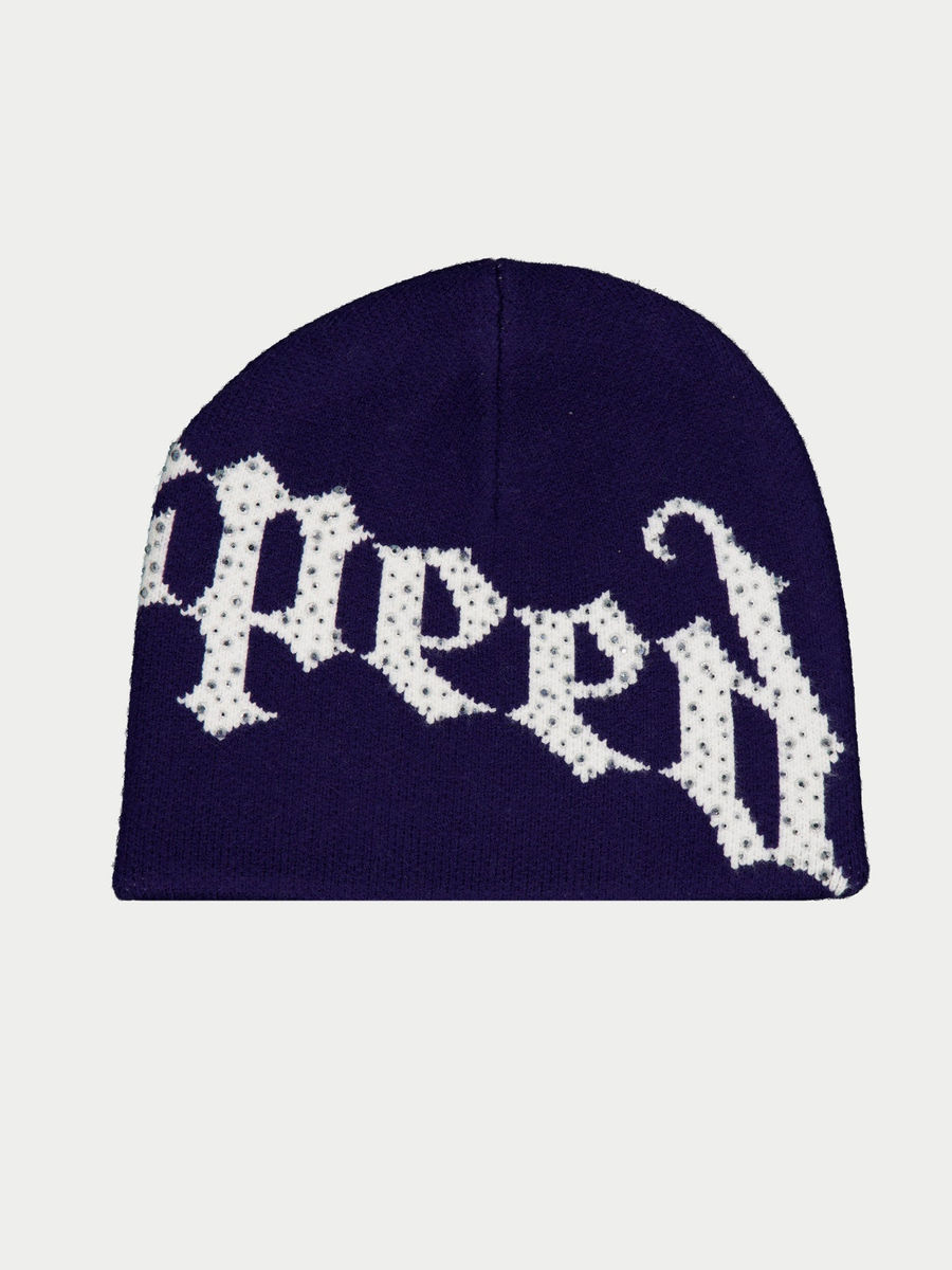 Godspeed OG Logo Studded Beanie (Navy/White) — view 2