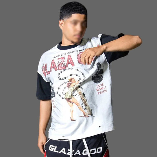 La Santa - Distressed Acid Wash Oversized Tee